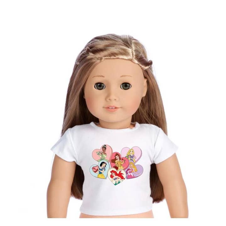 Princess Hearts Doll & Matching Kids T-Shirt Set for wholesale by Hatch & Hug
