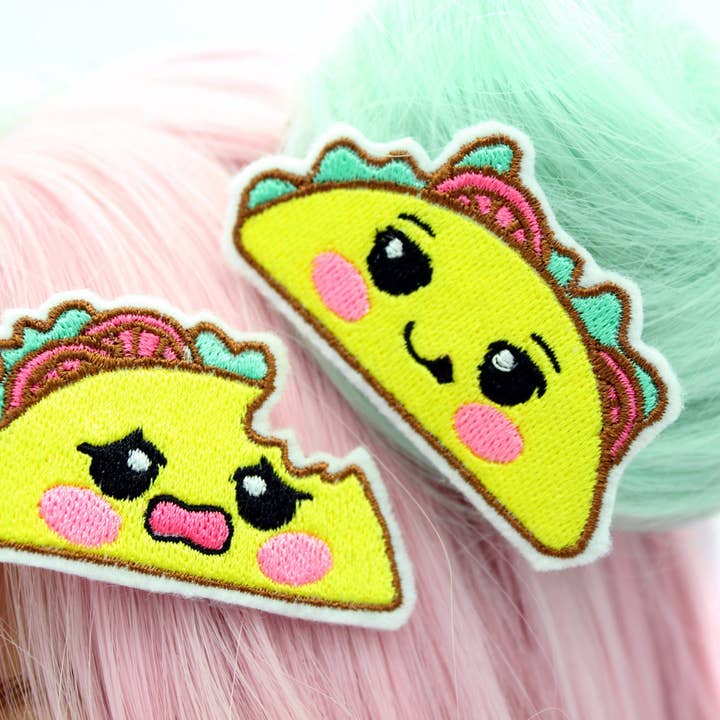 Set di fermagli per capelli Kawaii Chibi Taco per la vendita all'ingrosso da parte di Kawaii Hair Candy