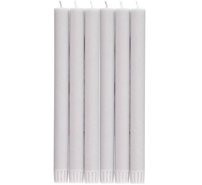 BRITISH COLOUR STANDARD - Wholesale Tapered Candle/Candlestick - Gull Grey Eco Dinner Candles, 25 per pack3