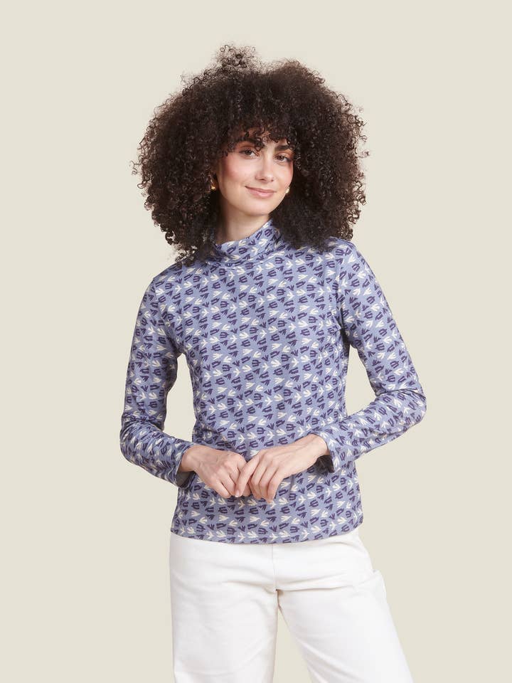 TECRO ENVOL BLUE TURTLENECK for wholesale by MADE IN SENS