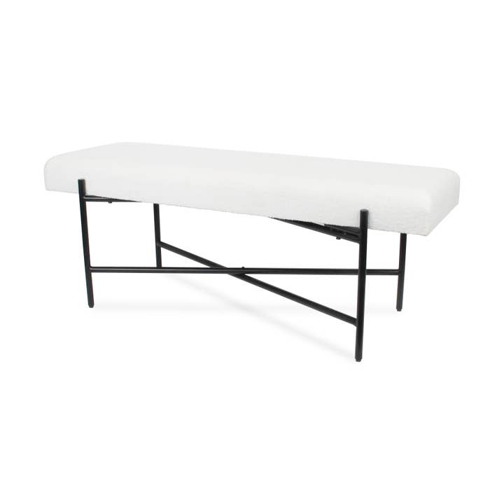 Cheungs Home Decor - Wholesale Bench - Tingri Modern White Cushion Top Entryway Bench2
