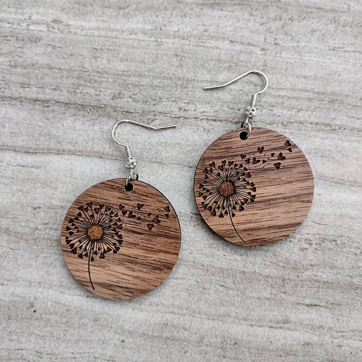 Mabel's Way - Wholesale Dangle Earrings - Dandelion Wishes Walnut Earrings0