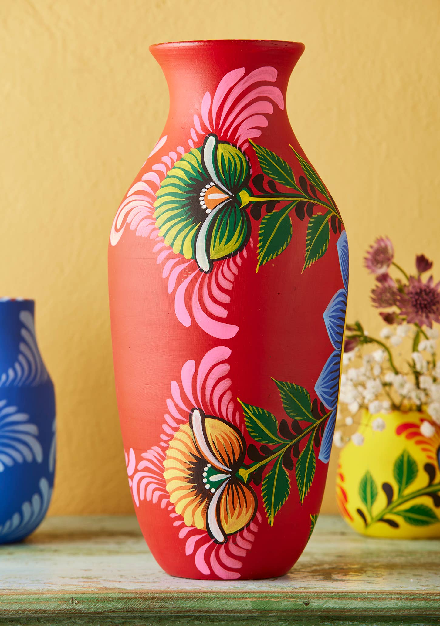 Namaste - Wholesale Vase - Handpainted Terracotta Sunflower Vase1