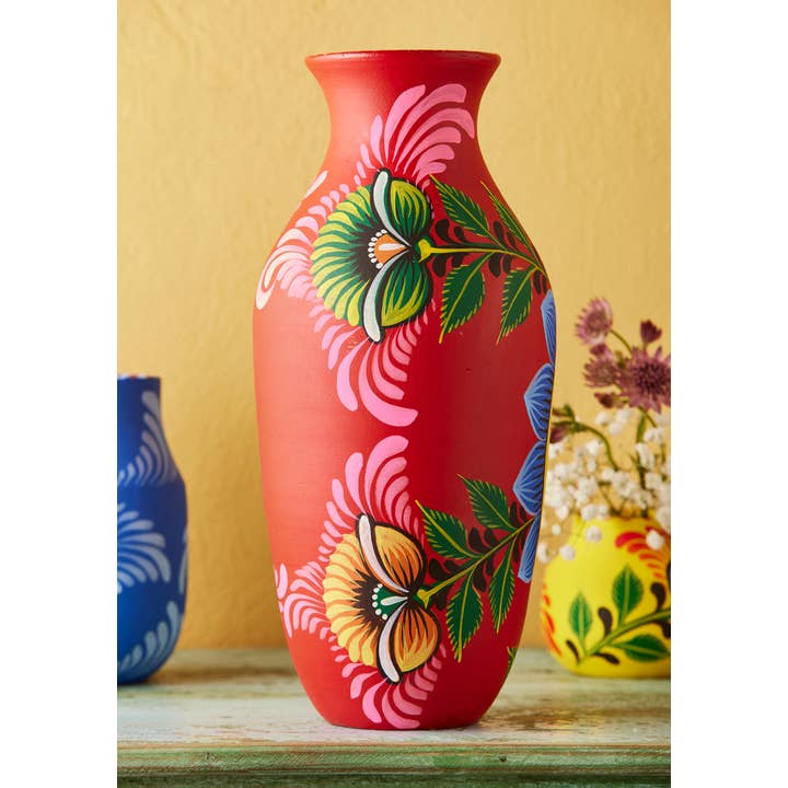 Namaste - Wholesale Vase - Handpainted Terracotta Sunflower Vase1