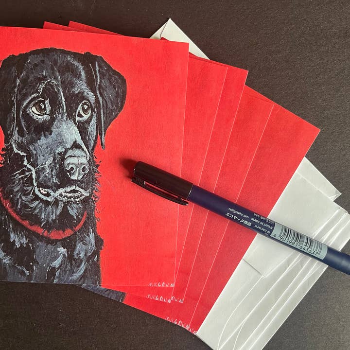 BLack Lab Note Card(s) From Original Painting for wholesale by ZouZou's Basement