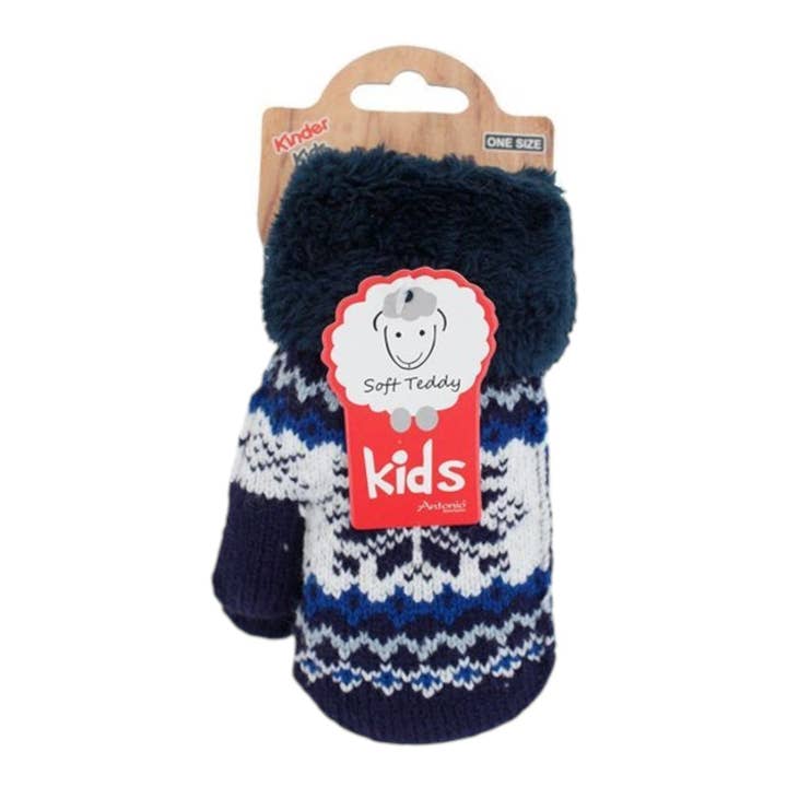 VewoTex - Wholesale Mittens - Kids - Children's Mittens » Knitted Gloves Winter Norwegian Star » Kids Winter Gloves with Soft Teddy » Children's Gloves3