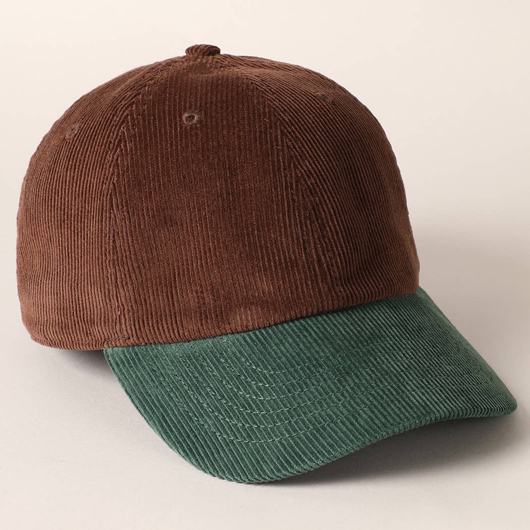 Fashion City - Wholesale Baseball Cap - Unisex - Corduroy Two-Tone Adjustable Baseball Cap37