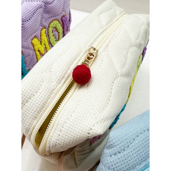 MIX COLOR LOVE MOM Soft Tone Light Weight Cosmetic Bag for wholesale on Faire3