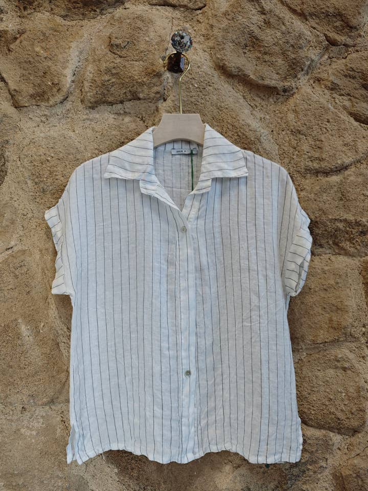 RÉF 5192 CHEMISE LIN 100 % MANCHES COURTES pour la vente par Linen & More