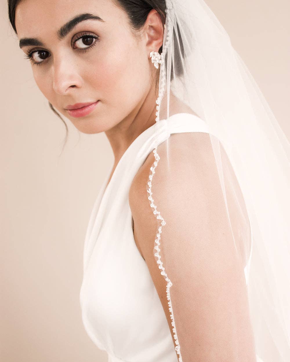 Dareth Colburn Designs - Wholesale Veil - Women's - Kelly Scalloped Edge Beaded Veil6