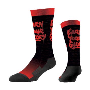 Earn Your Glory Graffiti Crew Socks - Adult and Kids for wholesale by Hoop 'Til It Hurts!