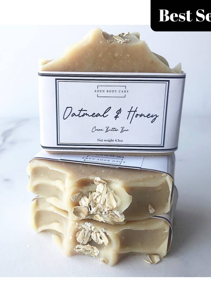 Oatmeal and Honey Goat Milk Soap for wholesale by Eden Body Care