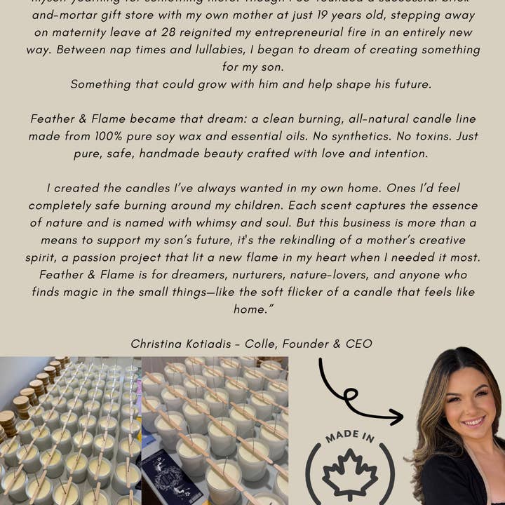 Affichage de l'histoire de la marque (PLV) pour la vente par Feather & Flame Inc