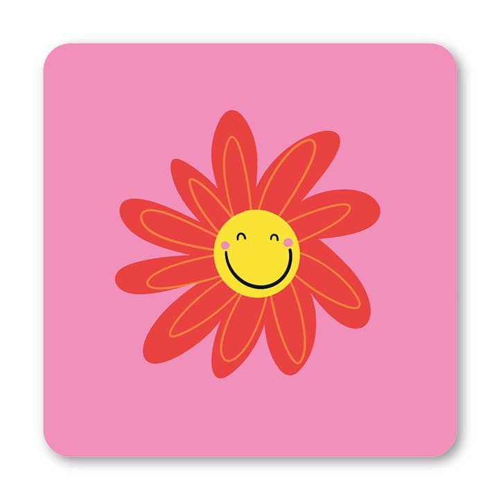 Smiley Flower Coaster for wholesale by Lucy Maggie Designs
