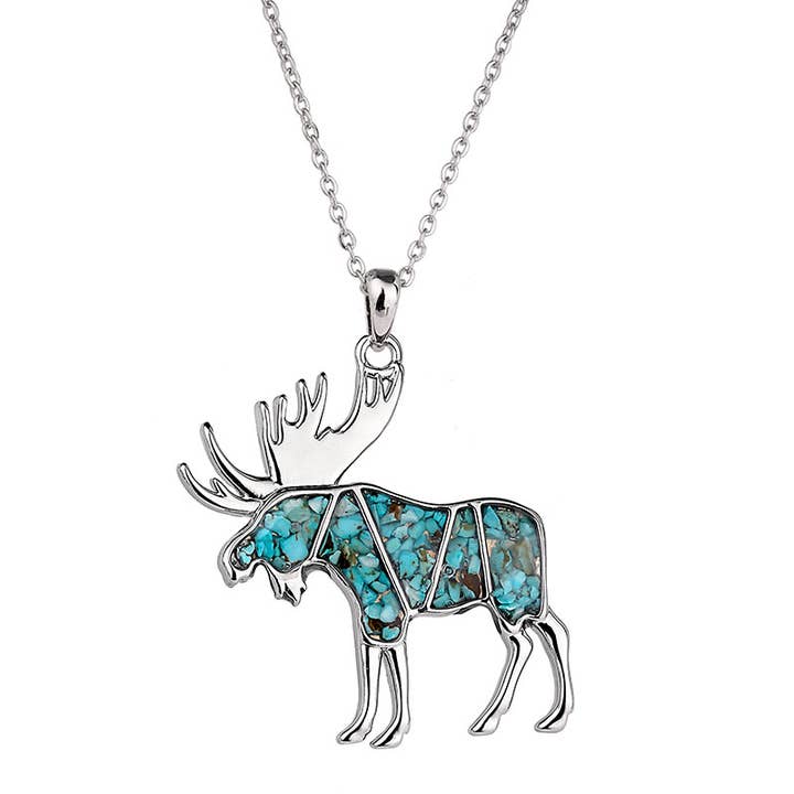 Wildlife and Earth Moose Necklace for wholesale by Bamboo Trading Company
