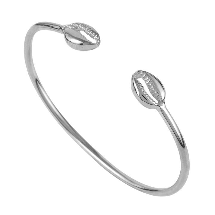 Cowrie Bangle Sterling Silver for wholesale by Jam+Rico