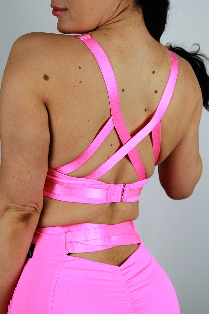 Rarr Designs - Wholesale Sports Bra - Women's - Hamilton Sports Bralette - Hot Pink3