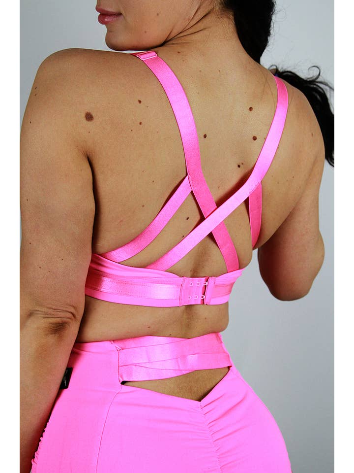 Rarr Designs - Wholesale Sports Bra - Women's - Hamilton Sports Bralette - Hot Pink3