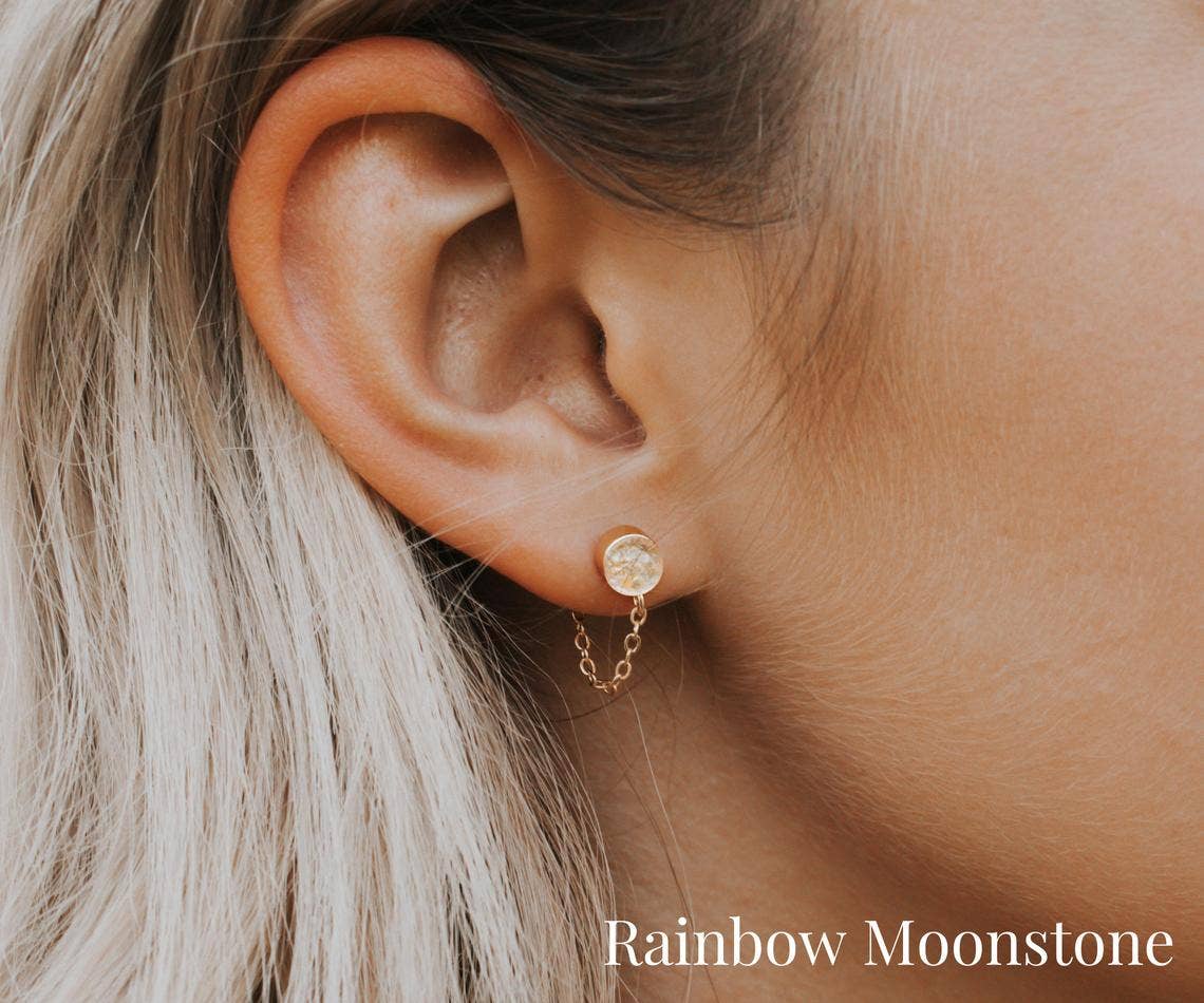 A Worthy Brand - Wholesale Dangle Earrings - Gemstone Stud Chain Earrings - Opal3