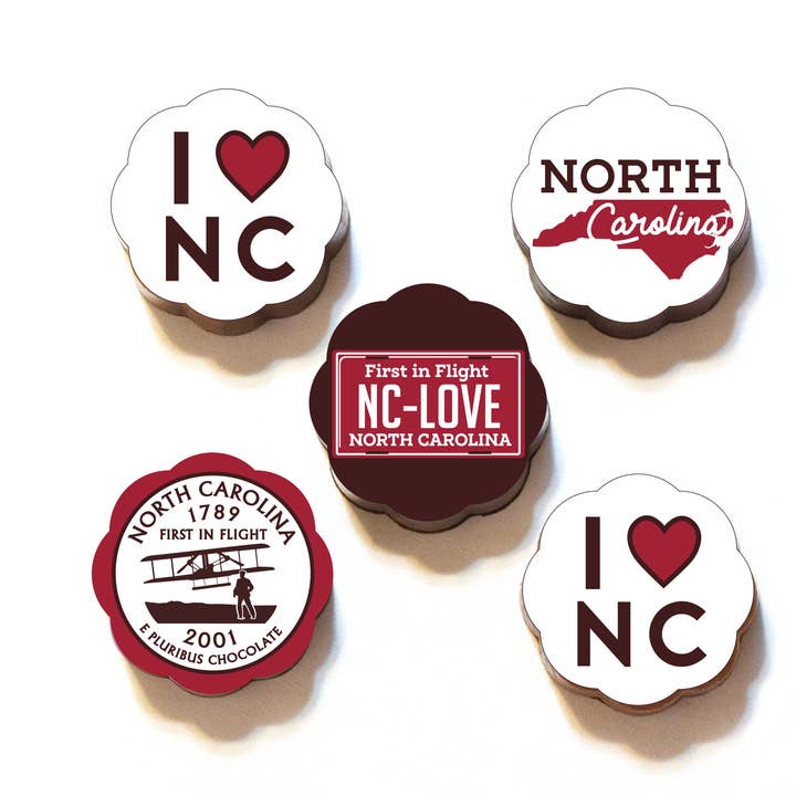 North Carolina RED Chocolate Covered Caramels for wholesale by Chouquette