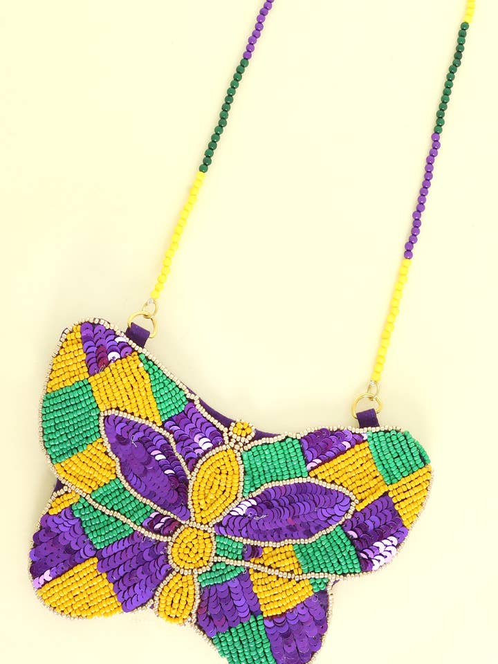 Mardi Gras Butterfly Crossbody Bag for wholesale by SP Sophia Collection