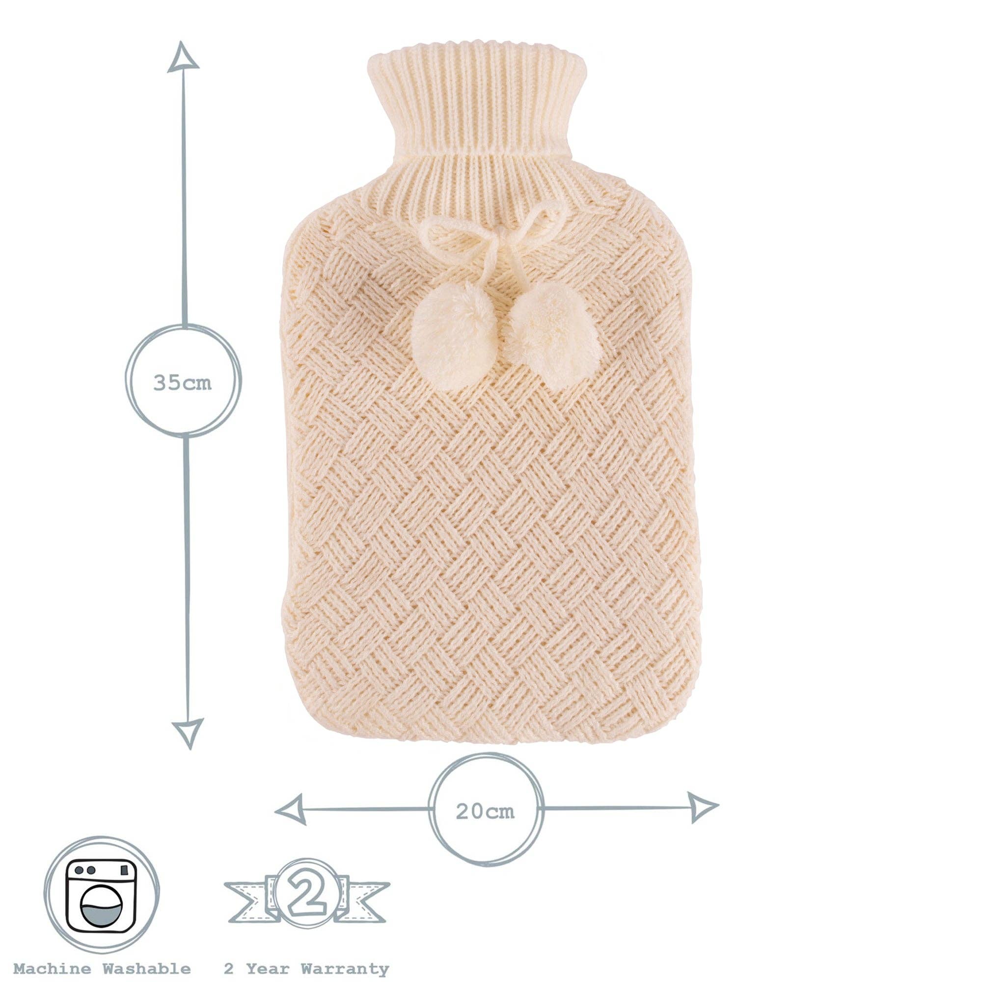 Rinkit Ltd – wholesale Hot/cold compress – Nicola Spring Hot Water Bottle Cover - Knitted - Cream3