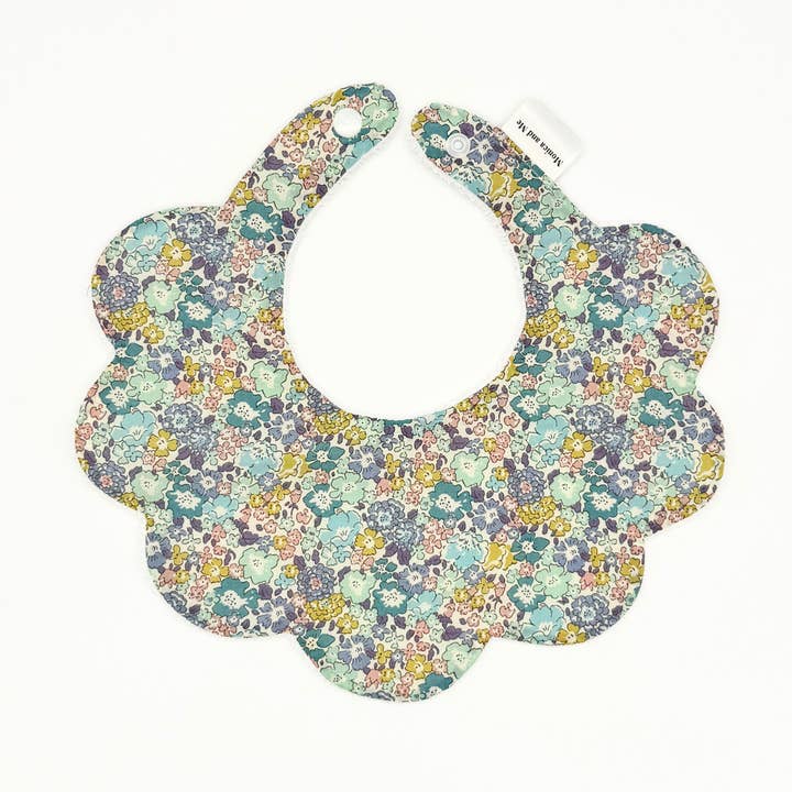 Michelle Blue - Liberty Scalloped Dribble Bib for wholesale by Monica and Me Ltd
