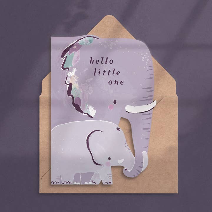Sister Paper Co. – wholesale Baby card – Elephant New Baby Card | New Parent Card | Baby Cards3