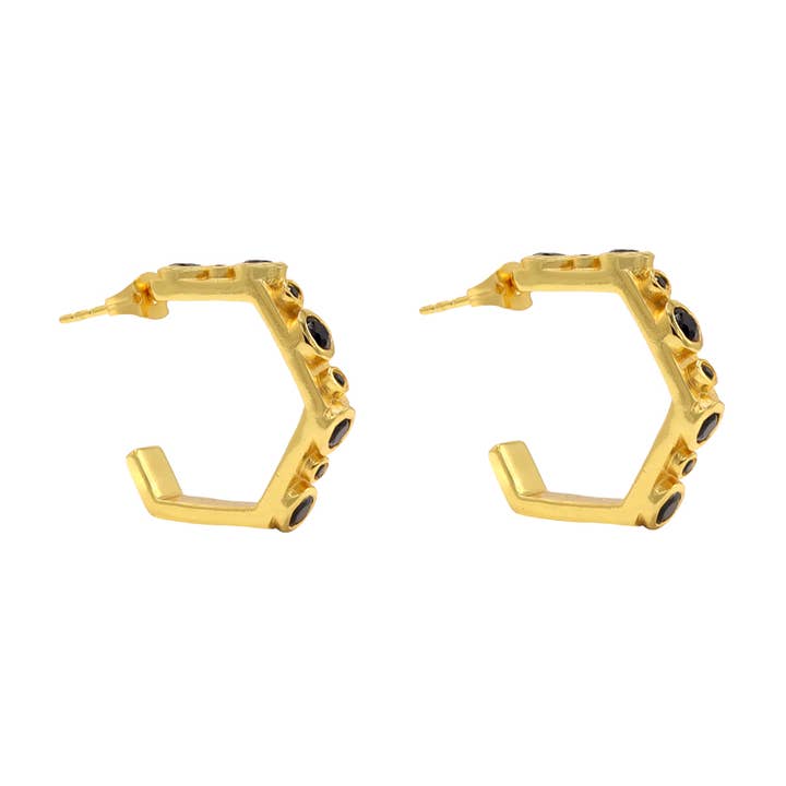 Kalix Black Hoop Earrings for wholesale by ACUS