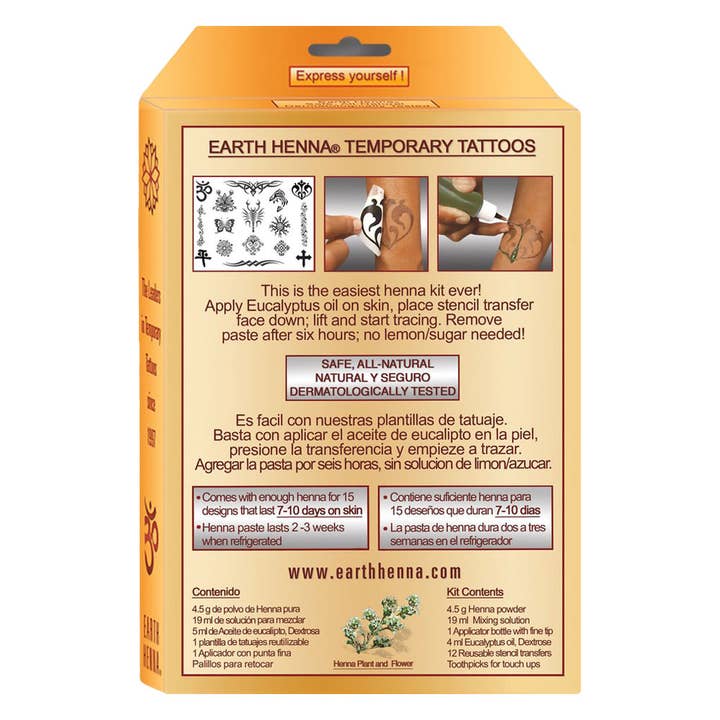 Earth Henna - Wholesale Temporary Tattoo - Earth Henna Body Painting Kit – Classic