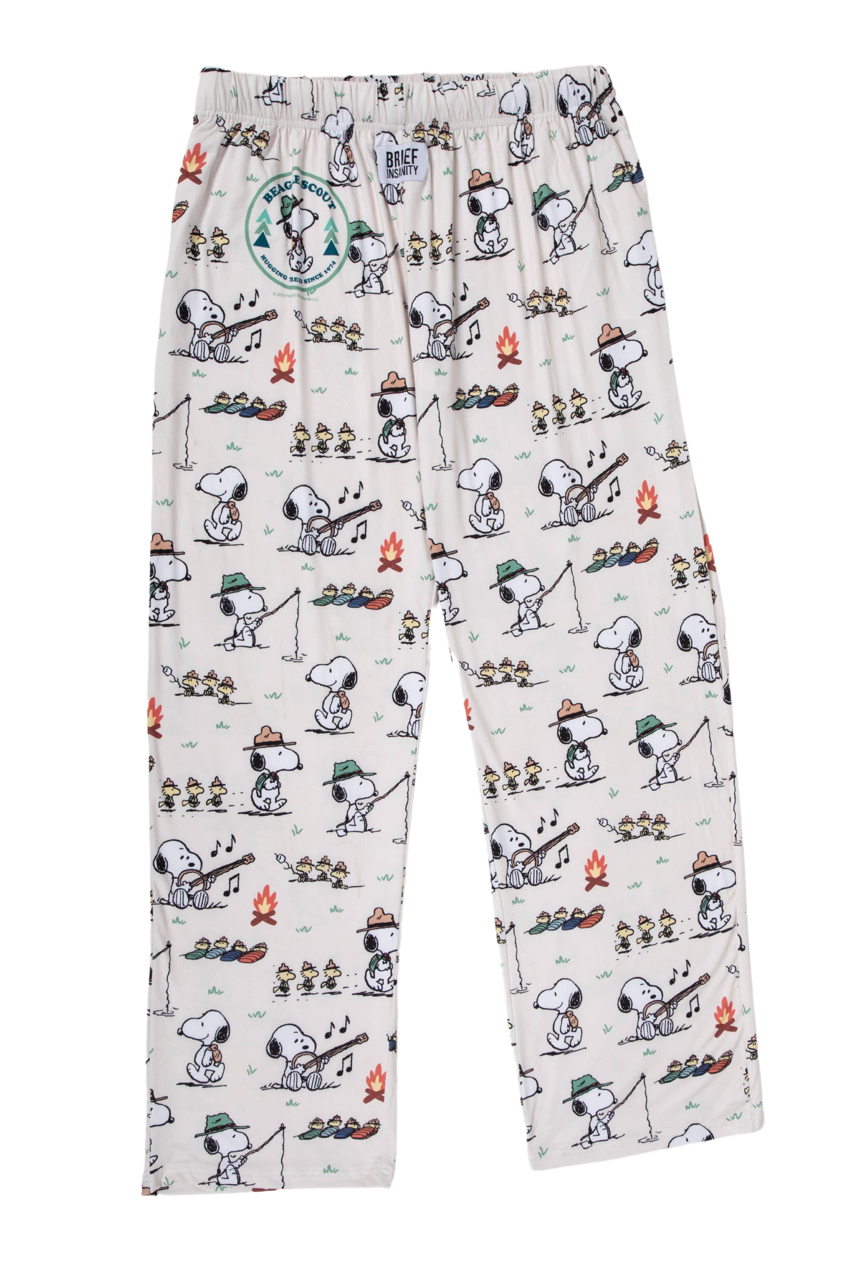 BRIEF INSANITY – Engroshandel Pyjamasunderdel - Unisex – Snoopy Camping Badge Pyjama-loungebukser5