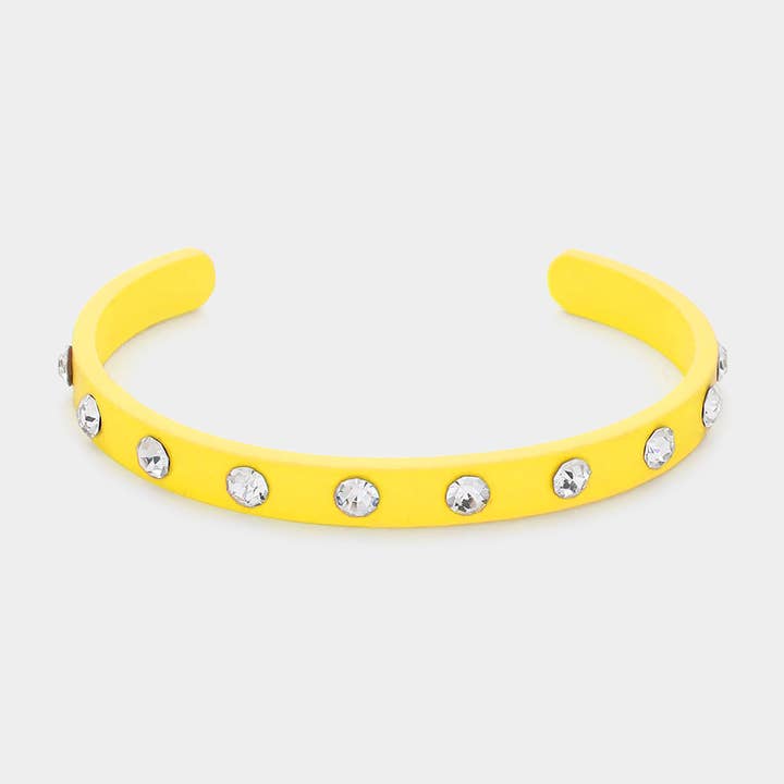 Sensibling Corp. - Wholesale Cuff Bracelet - Round Stone Embellished Colored Cuff Bracelet16