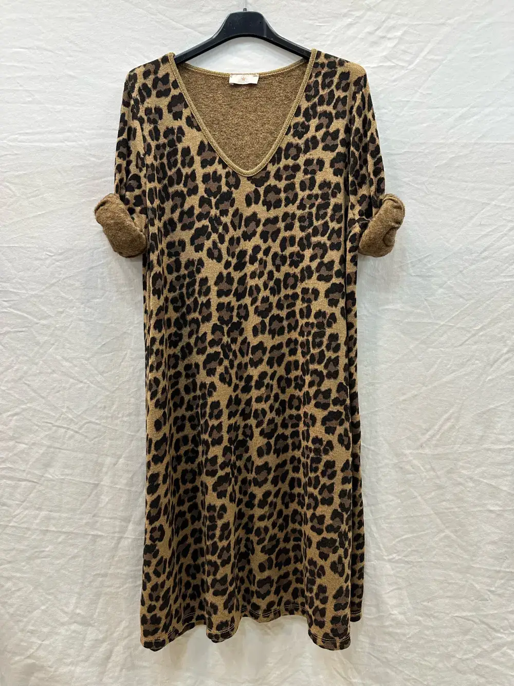 Mimi & Gogo – Engroshandel Kjole - Dame – Flannelkjole med leopardprint @4705_RFlaLeo5