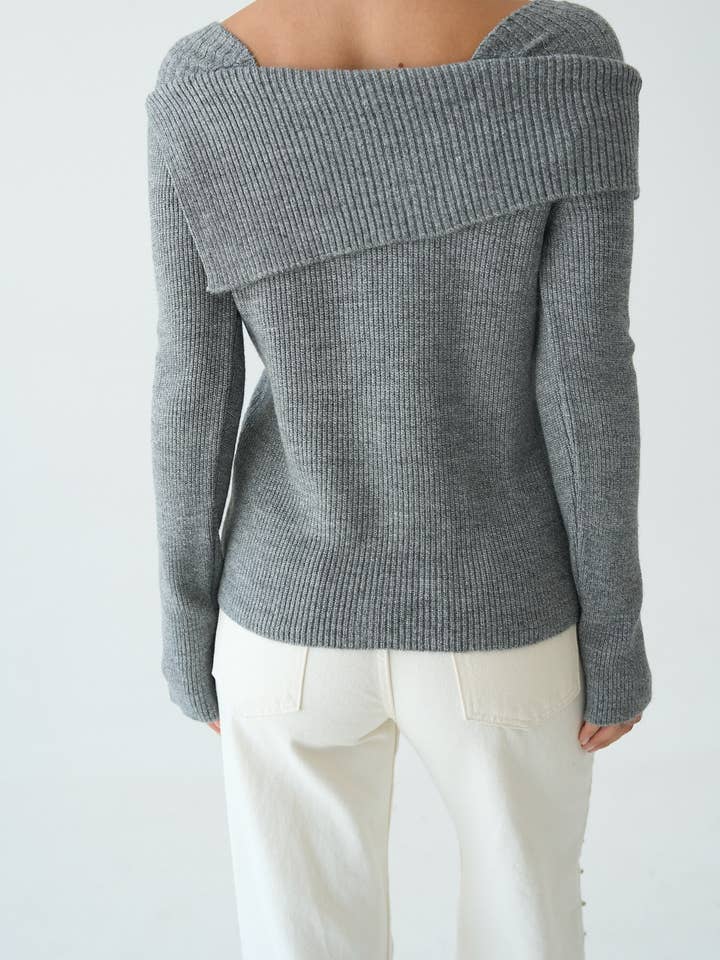 Design company-Fatma Balkir - Wholesale Knit Sweater - Women's - Asymmetric Neckline Women’s Knit Sweater8