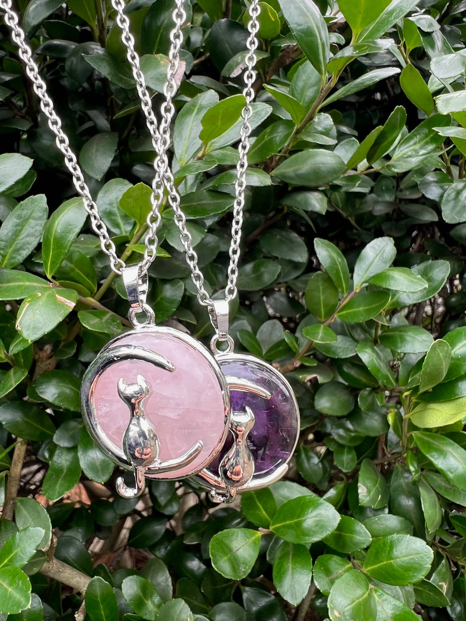 GSZ corporation DBA Gabriella's Gifts - Wholesale Pendant/Charm Necklace - Cat & Moon Amethyst Rose Quartz Onyx Necklaces Healing Reiki3