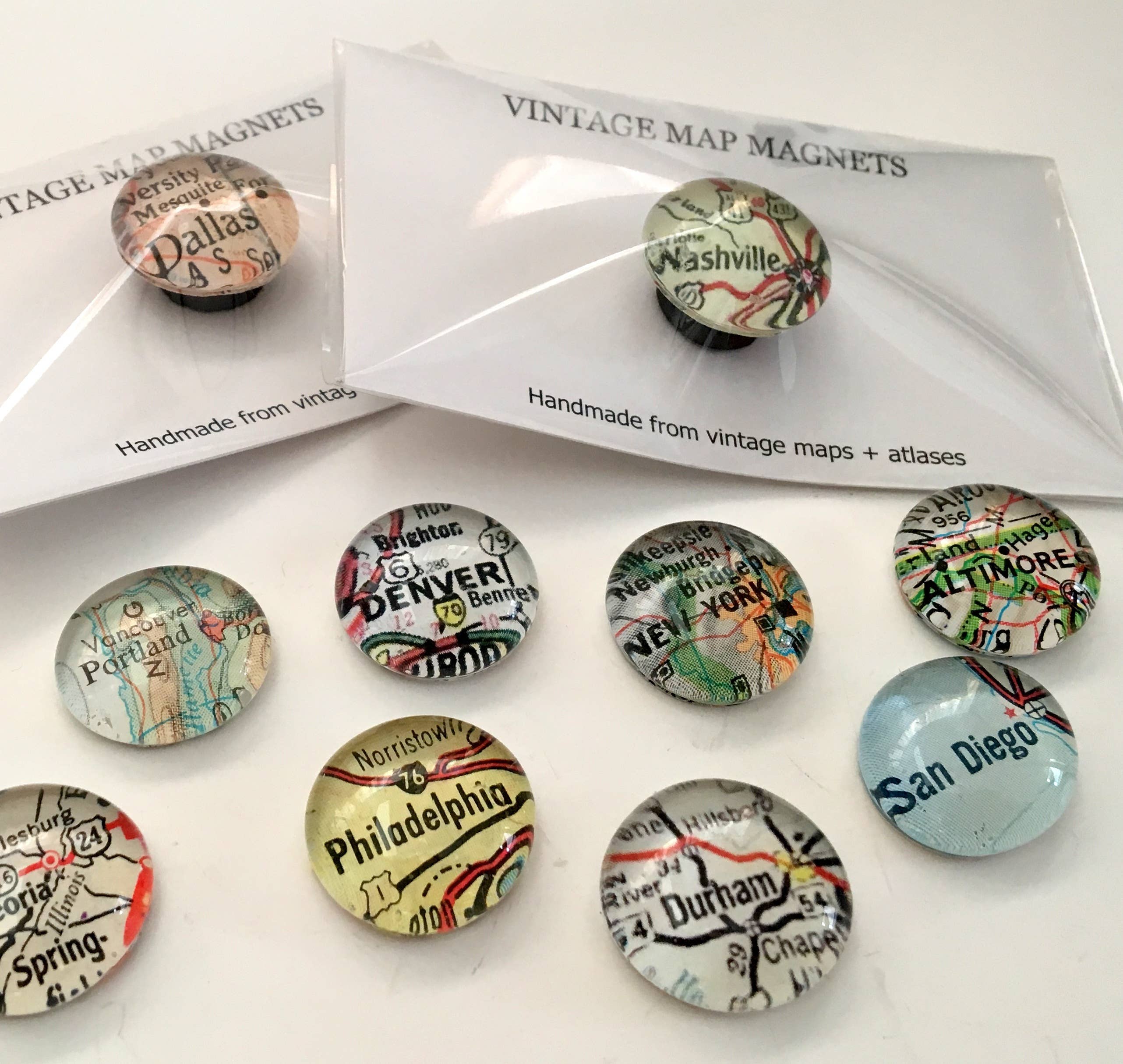 Tanner Glass - Wholesale Magnet - Magnet - Vintage Map - 20mm - you choose the locations1