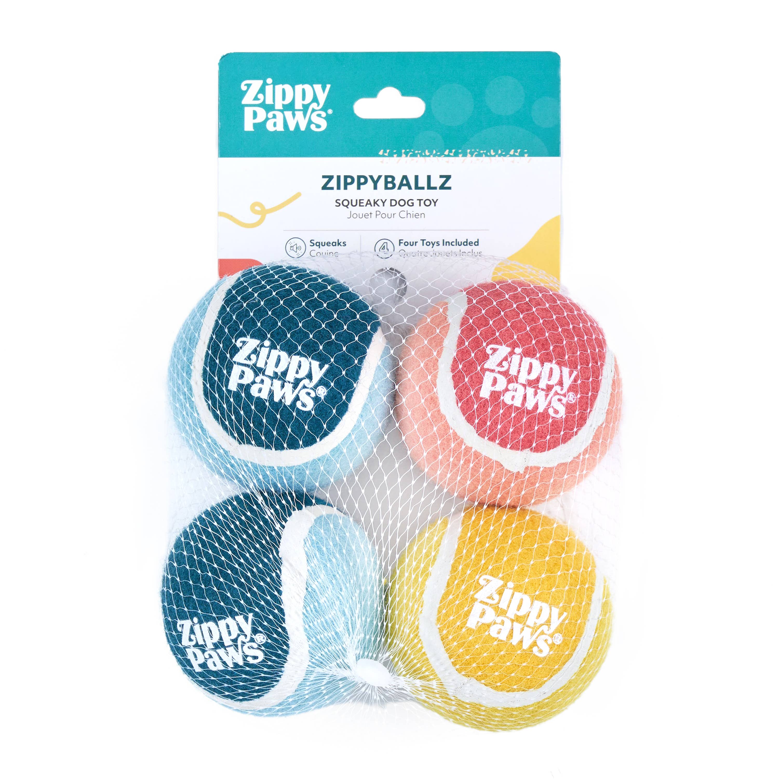 ZippyPaws - Vendita all'ingrosso Giocattoli sonori per animali - Cani - ZippyBallz Confezione da 4 - Palline per Cani1