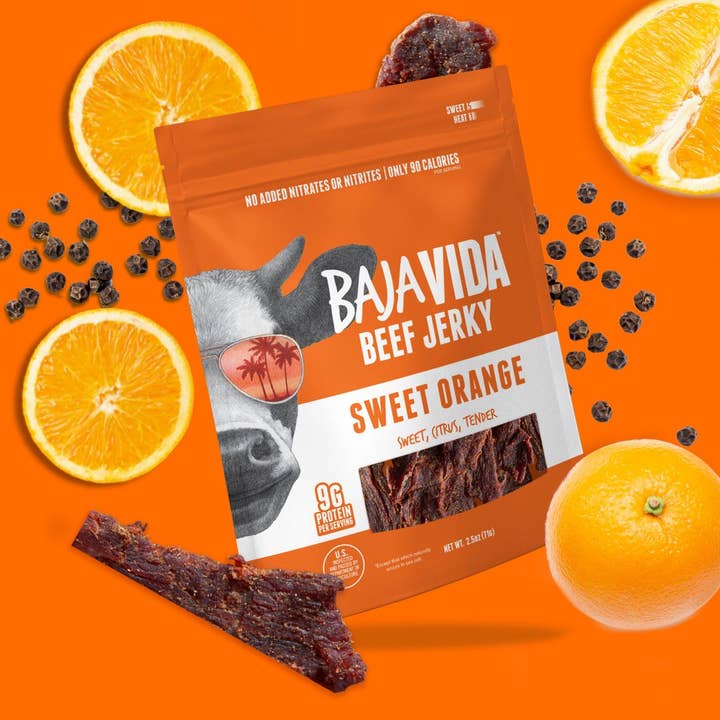 Baja Vida Snacks - Wholesale Jerky - Baja Vida Beef Jerky - Sweet Orange