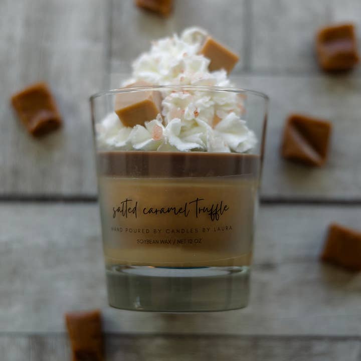 Candles By Laura - Wholesale Novelty Candle - Dessert Candle Salted Caramel Truffle Soy Tumbler