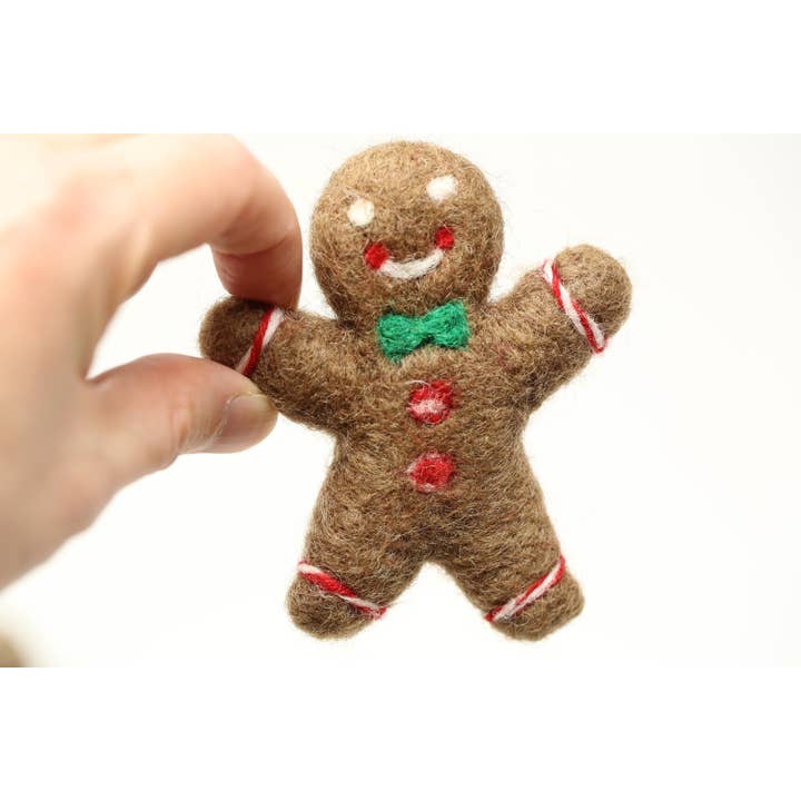 The Felt Pod - Wholesale Christmas Decoration - Felted Gingerbread Man Christmas Decoration2
