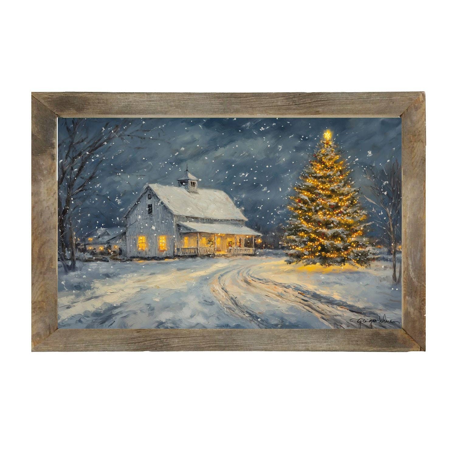 ginger blue - Wholesale Christmas Wall Art - Christmas in the Country - Horizontal Frame1