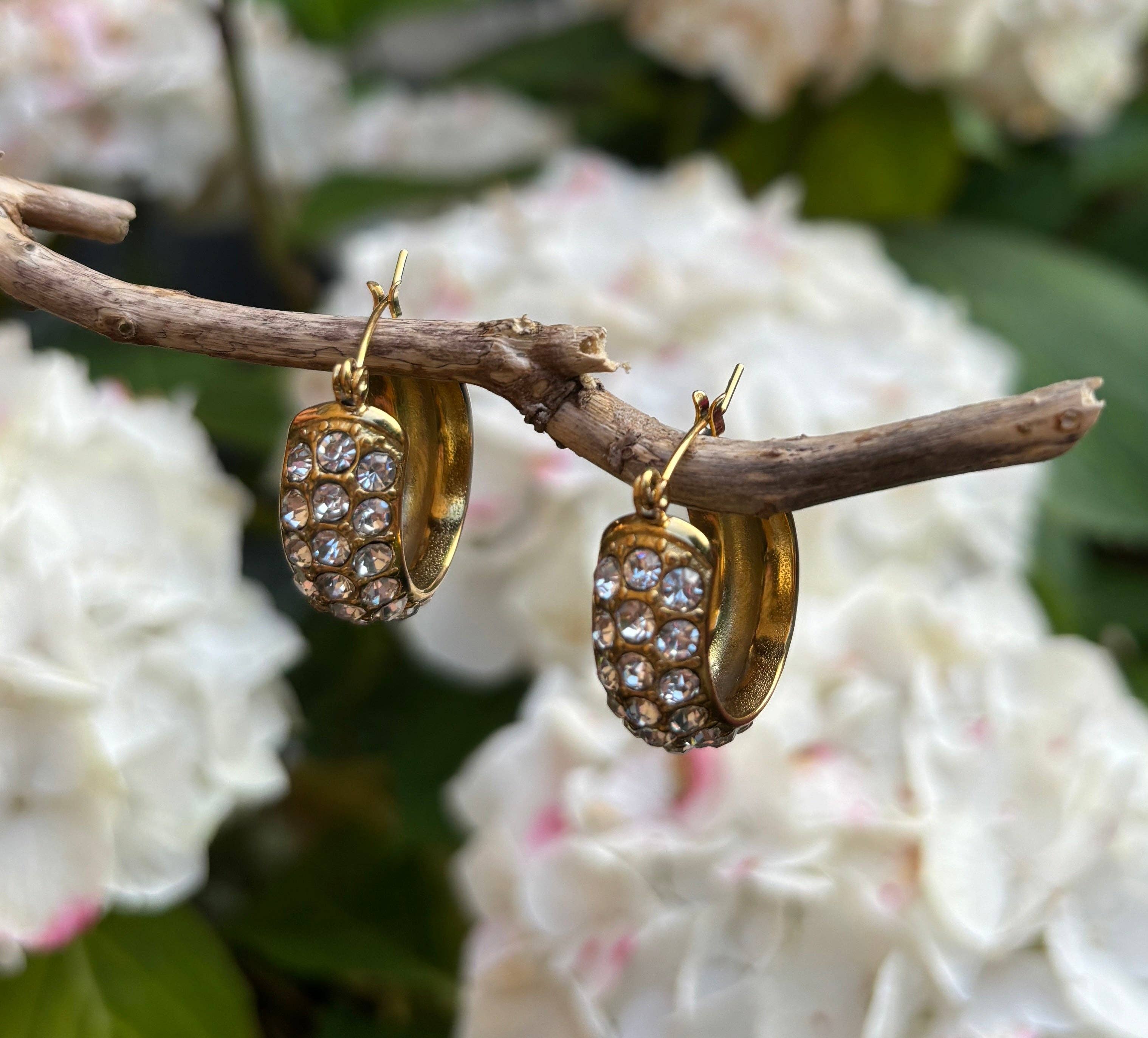 Ocean Ripples - Wholesale Hoop Earrings - 18ct Gold Plated Cubic Zirconia Hoop Earrings3