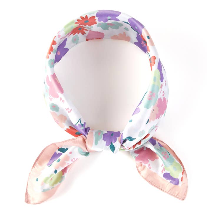 Hana - Vente Bandana – femme - Foulard d'été à imprimé petites fleurs multicolores1