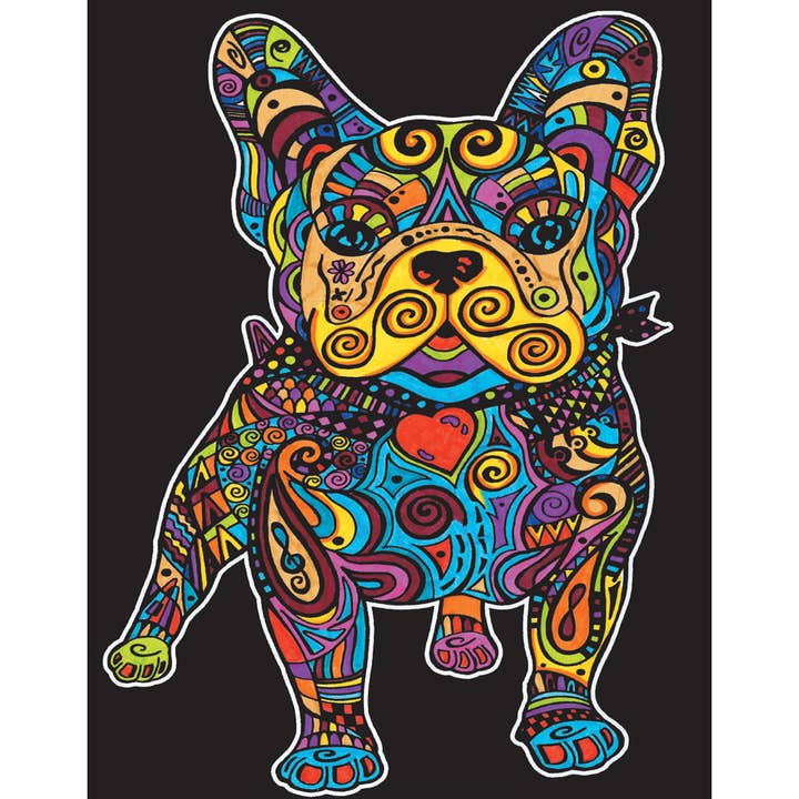 Fransk bulldogg design i sammet att färglägga Made in Ital för wholesale av Colorvelvet