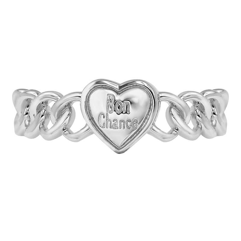 Gioiellin - S925 Silver Jewelry – wholesale Band/stacked ring – S925 Silver 3D Heart Shaped Lucky Letter Ring6