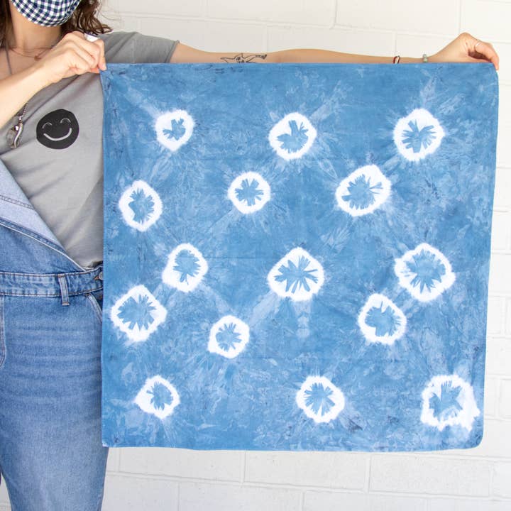 The Indigo Bandana - Kumo Shibori Fold for wholesale by This is Brennan