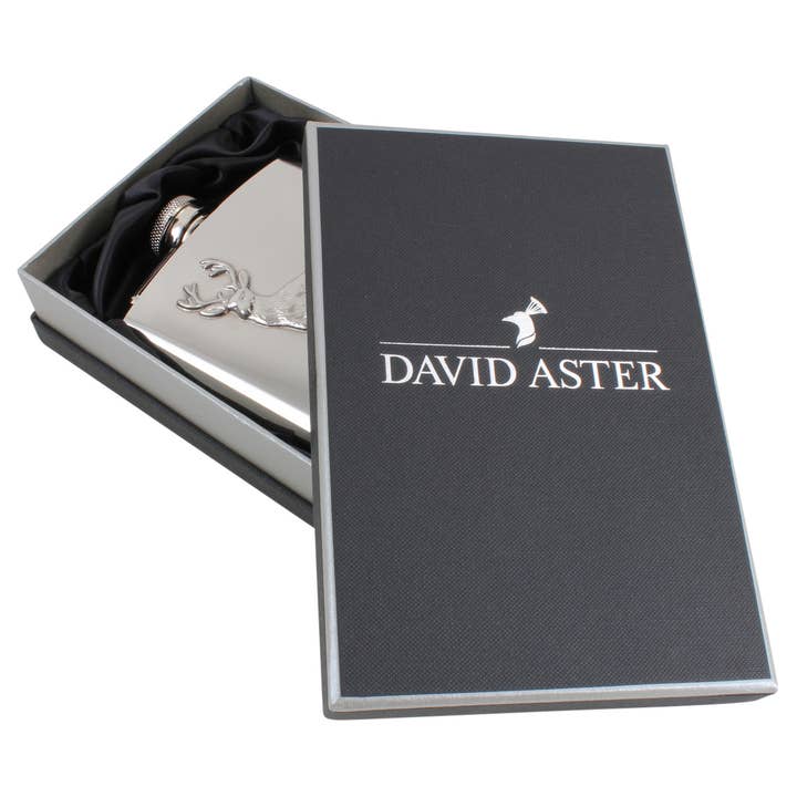 Dalaco - incorporating David Aster - Wholesale Flask - Stag Design 6oz Leatherette Hip Flask1