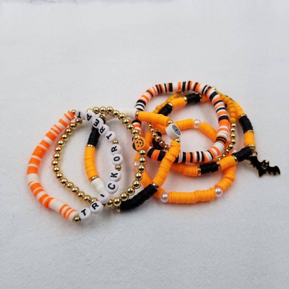 ENA Jewelry - Wholesale Jewelry Set - TRICK OR TREAT Bat Charm Heishi Bracelet2
