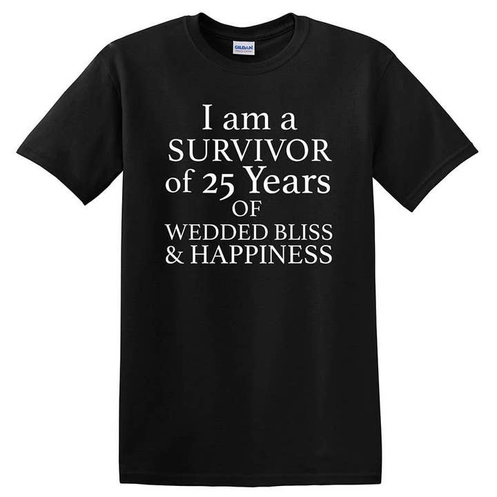 👀25 Years Of Wedded Bliss Black Shirt 2XL for wholesale by Dicksons