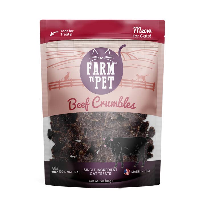 Friandises pour chats aux miettes de bœuf pour la vente par Farm to Pet Healthy Dog Treats